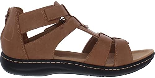 Clarks Women's Laurieann Remi Flat Sandal, Tan Nubuck, 5 | Image 2