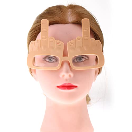 Óculos de sol Baoblaze Novelty Gold Middle Finger Gesture – Nude