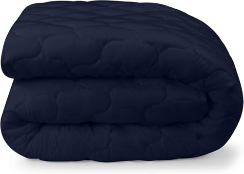 Image of BABYLEE Waterproof Queen Size 72x60 inch Cotton Quilted Mattress Protector Breathable Hypoallergenic Noiseless Ultra Soft Elastic Fitted Bed Protector Mattress /Bed Cover (Dark Blue, Queen (72 * 60 inch))