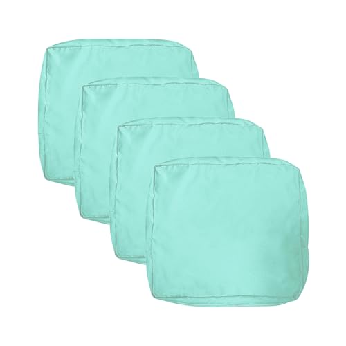 VAKADO Outdoor Patio Furniture Chair Cushion Replacement Covers Set of 4 Waterproof Aqua Decorative Cushion Cases Decor for Bench Garden Porch Couch Tent (22"X22"X4")