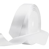 25mmホワイトリボン、23メートル サテンリボン DIYクラフト、ギフトラッピング、クリスマスツリー、結婚式や誕生日の装飾用サテン