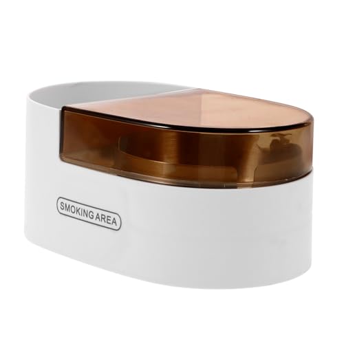 PartyKindom Cenicero De Pared Transparente Dorado Tapa Anti-Viento, Compacto para Baño y Uso Interior, Material Resistente, Diseño Montado Pared para Ahorro De Espacio