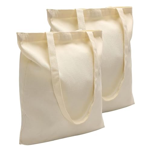 MagiSel Sacchetti Di Iuta, 2 Pezzi Borsa In Tela Vergine Di Colore Naturale, Borsa Tote In Cotone, Borsa In Tessuto Per La Pittura, Borsa Della Acquisto Pieghevole, Borsa Di Iuta Vergine (40 x 35 Cm)