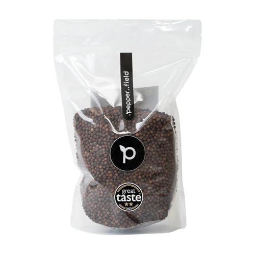 Pimienta roja Kampot de Pepper Field: granos de pimienta roja premium de Camboya, frescos y aromáticos, granos enteros para moler y cocinar, gran sabor, ideal para cocinar y asar, 1000 g
