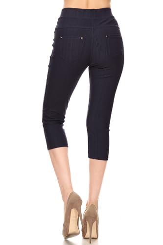 Image of Leggings Depot Women's Cotton Blend Stretch Pull-on Jeggings Casual Pants with Pockets (Available in Plus Size)