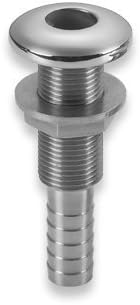 Extra Long 316 Stainless Steel Thru Hull fits 1-1/8" Hose