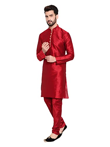 Image of HUZUR Mens Silk 6 Loop Kurta Pajama