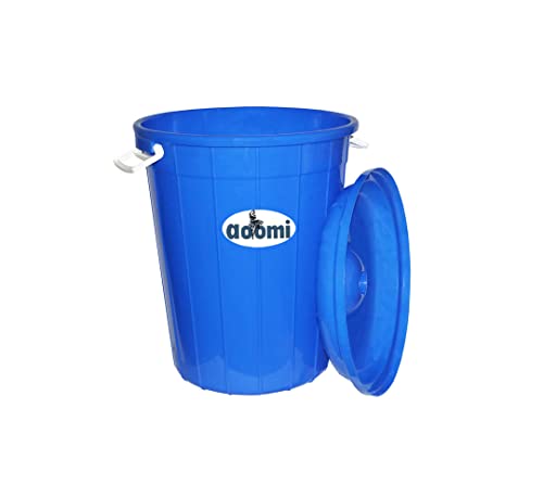 Image of AOOMI Multipurpose Plastic Storage Bucket Drum 50 LTR with Lid BLUE