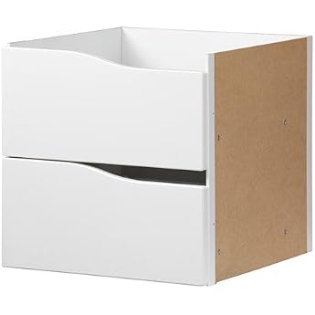 IKEA Kallax Insert with 2 Drawers without Handle in White 33 x 33 cm