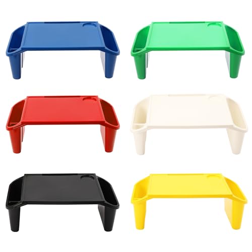 6Pcs Lap Desk Tray for Kids, Breakfast Laptop Trays with Side Poc...