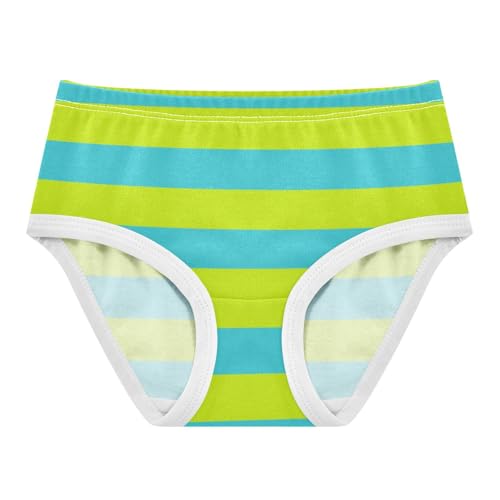 Green Cyan Stripe Toddler Girls's Underwear 2T