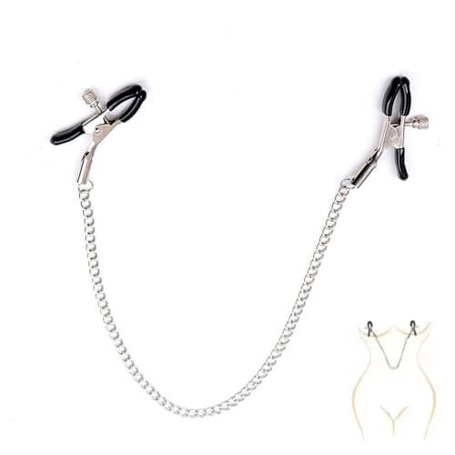 DACAIFH 乳首クリップ ニップルク メタルチェーン付き 乳首開発 乳首責め smグッズ 拘束具 調節可能な圧力 乳房クランプ 女性/男性用 カップル大人のおもちゃ - 画像1