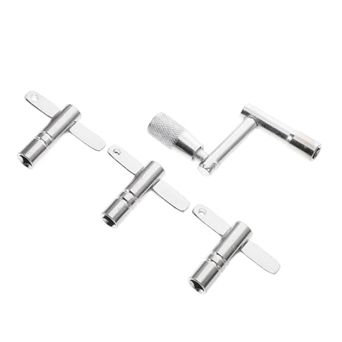 ibasenice Drum Tuning Key Kit 3 T-shaped 1 Z-shaped Keys Drum Wrench Hardware Tool Accessory for Drummers