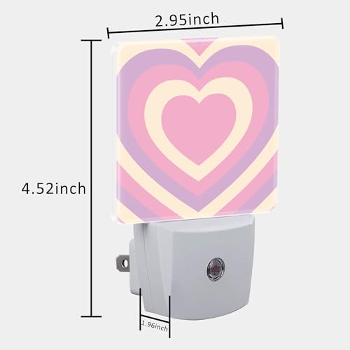 Image of Pink Love Swirl Night Light for Kids, LED Night Light Plug into Wall with Dusk to Dawn Sensor for Girls Boys Women Men Room Decor, Hallway, Kitchen, Bathroom, Nursery, Stairs