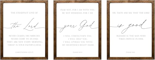 Set of 3 Bible verses, Lamentations 3:22-23, Isaiah 41:10, Psalm 34:8 signs PARENT (14x20 inches)