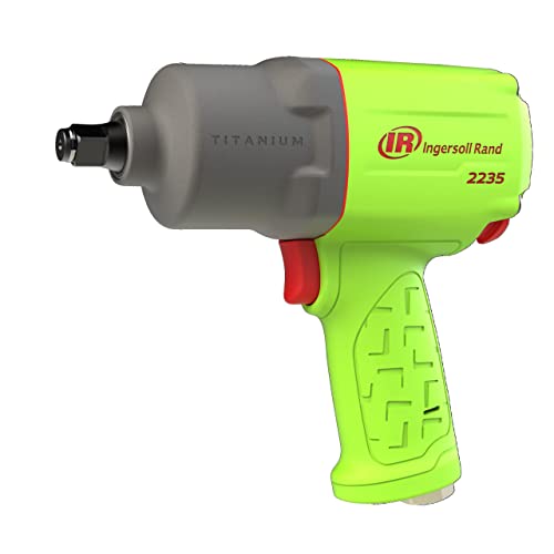 Ingersoll Rand 2235Timax-G 1/2” Drive Air Impact Wrench, Lightweight 4.6 Lb Design, Powerful Torque Output Up To 1,350 Ft/Lbs, Titanium Hammer Case, Max Control, Hi-Visibility Red , Green #TOP1