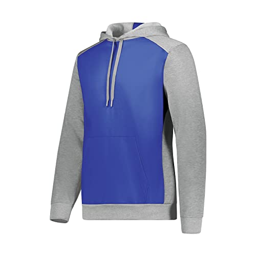 Augusta Sportswear Three-Season Fleece Pullover Hoodie Royal/Grey Heather XL