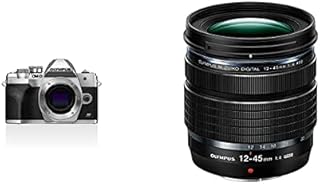 Olympus OM-D E-M10 Mark IV Micro Four Thirds System Camera, 20 MP sensor, 5-axis image stabilizer, selfie LCD screen, electronic viewfinder, 4K video, powerful AF, Wi-Fi, silver