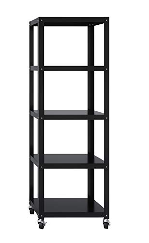 Space Solutions Home Office Collection Mobile Metal Bookcase, 72" X 24" X 14", Black #TOP11