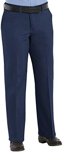 Red Kap Women's Plain Front Cotton Work Pant, Navy, 14W x 32L