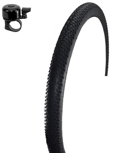 1 x Roverstone 27,5 Fahrradreifen Schwarz 54-584 (27,5 x 1,95) inkl. maxxi4you Fahrradklingel