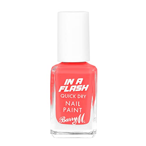 Barry M In a Flash Quick Dry Nail Paint, Shade Red Rocket, Quick Dry Nail Polish