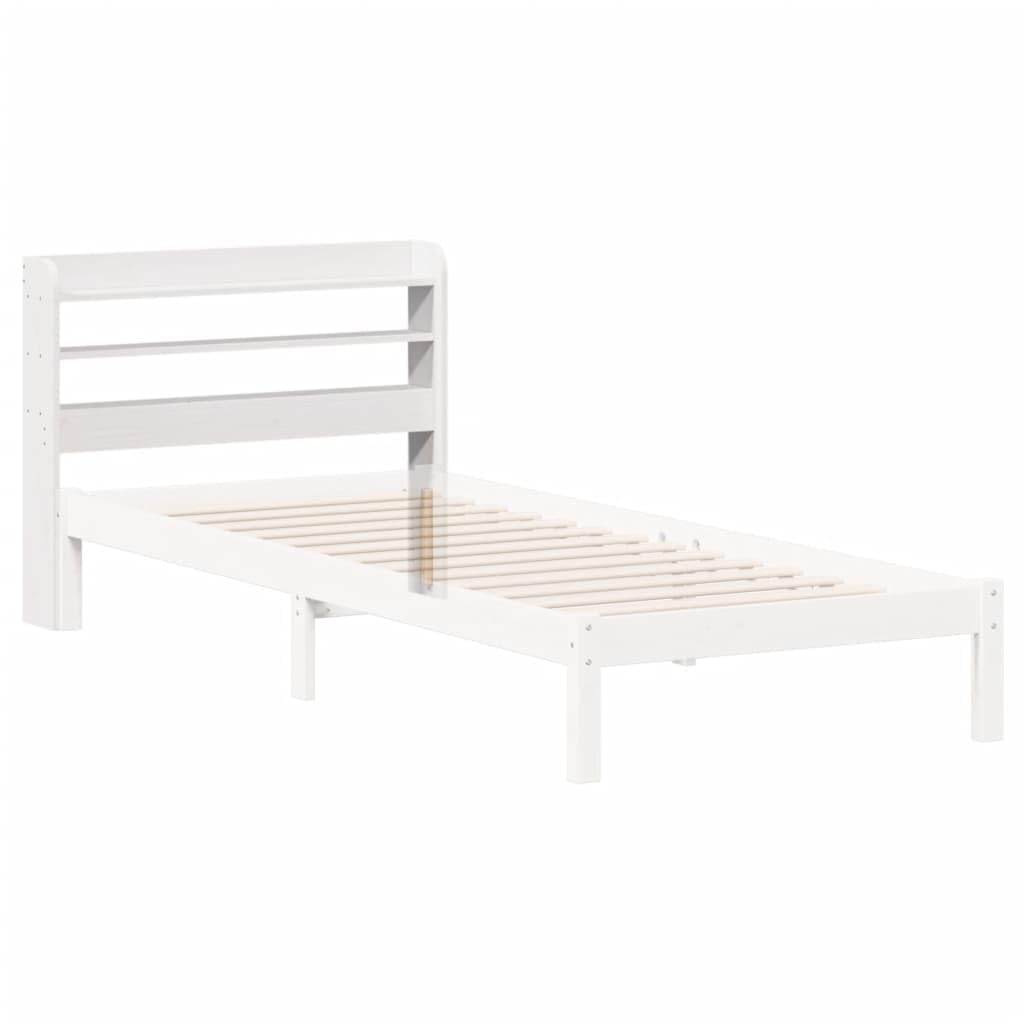 vidaXL Kopfteil mit Ablagen Weiß 75 cm Massivholz Kiefer