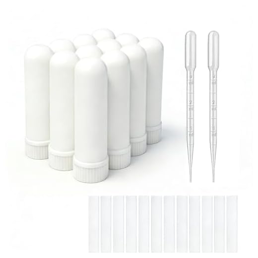 zison 12 Sets Essential Oil Aromatherapy Tubes Inhaler Sticks Blank Nasal Inhalers(12 Complete Sticks) + 2 Polyethylene Pipette Droppers