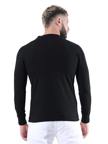 Image of fanideaz Mens Premium High Neck Henley T Shirts for Men Branded Full Sleeve Shirt for Men in Pure Cotton Casual & Formal Wear