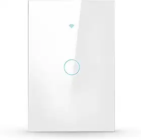 Interruptor Inteligente Wi-Fi Branco 1 Botão 2.4 GHz Smart Touch Bivolt Compatível com Alexa, Google Home, Tuya Neutro Paralelo Virtual