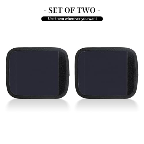 2 Pcs Luggage Handle Wraps, Solid color black Print Grip Handle Cover/Travel Bag Identifier for Suitcase Accessories2
