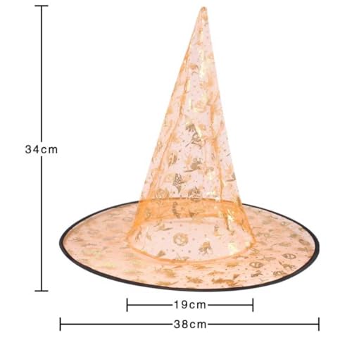 Chapéu De Bruxa Tule Cores E Estampas Kit c/3 Halloween Animafest