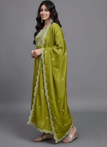 Image of Florely Women's kurti set for woman | kurta sets for woman | Cotton Kurta Set for Women | Embroidered Kurta Set for Women | Kurta Set with Pant Dupatta | 3 Piece Kurti Set | trending kurta women 2026