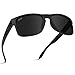WearMe Pro - Premium Polarized Mirror Lens Classic Wayfarer Style Sunglasses (Black, 53)