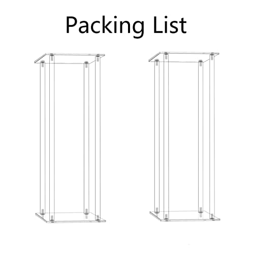 simprefine 2 Pack 24'' Tall 8'' Dia. Acrylic Flower Stand Wedding Centerpieces Marriage Decorations Supplies Tabletop Decor Clear Display Rack Crystal Stage Pillar Party Props Floral Event Backdrops
