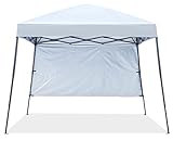 ABCCANOPY Pop-up-Pavillon im Freien,schräg Beine,Strandcampingzelt mit 1 Seitenwand,inkl. Rucksacktaschen, Pfähle und Seile,weiß