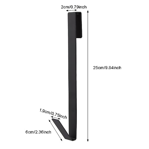 Drilling-Free Extended Shower Towel Hooks - 4 pcs, Fits Frameless Glass Shower Door Thickness Under 0.79 inch/20mm (Black - 10 inch) - Thumbnail 4