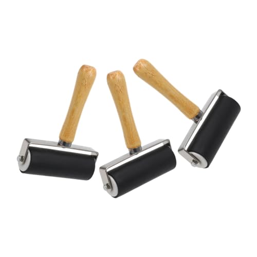 HOMSFOU Ink Roller Tool Set 3pcs Rollers for Printmaking Stamping Embossing Smooth Ink Application