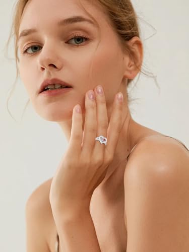 Birthstone Rings Heart Rings Engagement Wedding Promise Ring Anniversary Christmas Valentine Mothers Day Birthday Gifts for Women Wife Her Girlfriend2