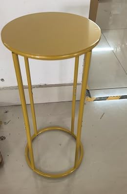 GRETJOB Upgraded 21.6"x9.8" Gold Pedestal Table - Accent Side Table for Living Room, Wedding & Party Decor