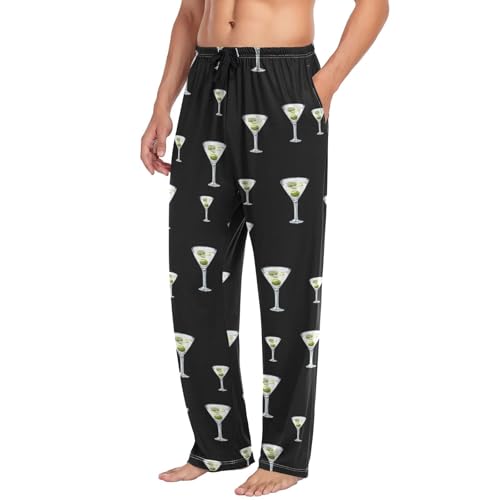 Men's Straight-Fit Pajama Pant Lounge Pajama Bottoms Elastic Waistband Soft Sleep Pant with Pockets Sleep Pj4