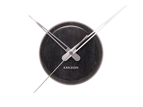 Karlsson Reloj de Pared Marble Dot, Negro, 2.76x7.09x12.99 Inches