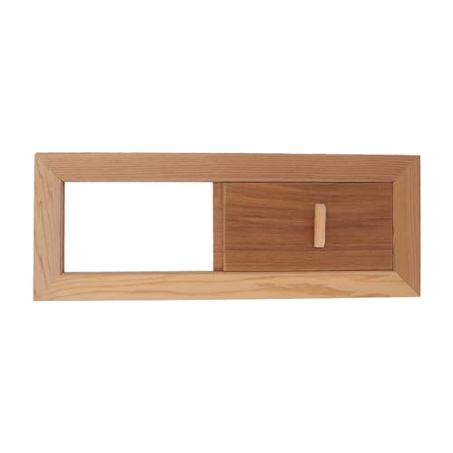 Yulatik Premium Cedar Wood Sauna Air Vent - Adjustable Sliding Ventilation Grille Panel for Steam Room - Natural Wooden Louver Register Replacement Parts (13.4 x 5.1)