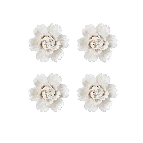 Insiswiner Handcrafted Ceramic Flowers Sculpture Home Hanging 3D Wall Art Decor...