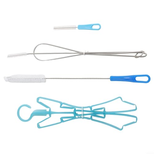 Cleaning Kit for Hydration Bladders, Water Reservoir Brush Set with Long Tube and Valve Brushes, 4-Piece Hose and Valve Cleaning Tool Compatible with