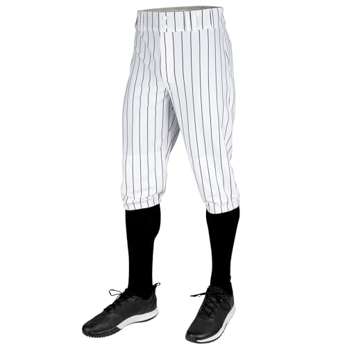 Triple Crown 2.0 Baseball Knickers with Pinstripes Youth Small White Black Pinstripes