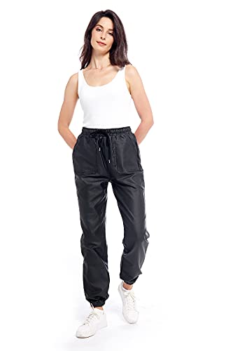 S P Y M Womens Stretchy Jeggings, Faux Leather Legging Pants with Pockets, Regular and Plus Size2
