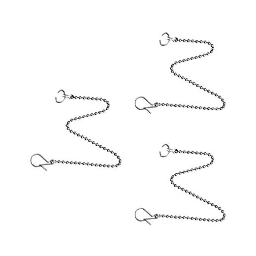 3 Pack Toilet Flapper Chain, Universal Flapper Replacement Kit, Adjustable Length, Stainless steel, 12-Inch Chain,Hook,Ring
