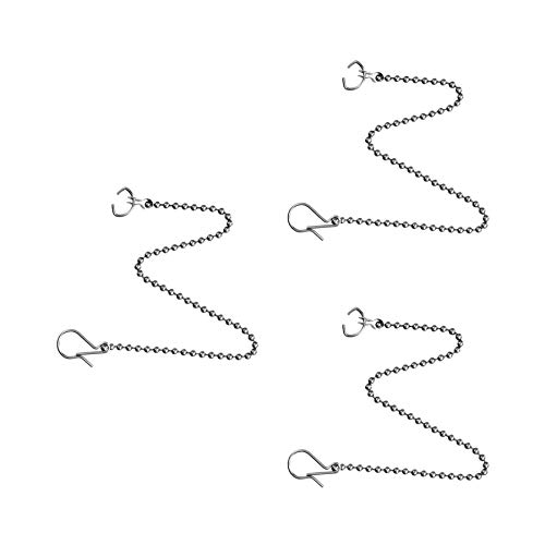 3 Pack Toilet Flapper Chain Universal Flapper Replacement Kit Adjustable Length Stainless steel 12-Inch Chain Hook Ring