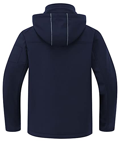 Creatmo Us Men's Midweight Water & Wind Resistant Soft Shell Simple All Weather Jacket Navy L #TOP1